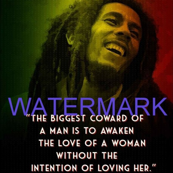BOB MARLEY COWARD QUOTE 8x10 - Picture 2 of 3